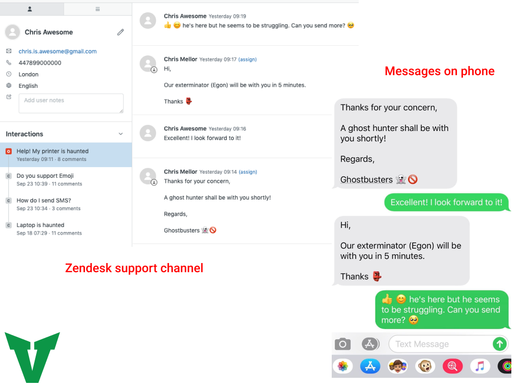 Voodoo SMS App Integration with Zendesk Support